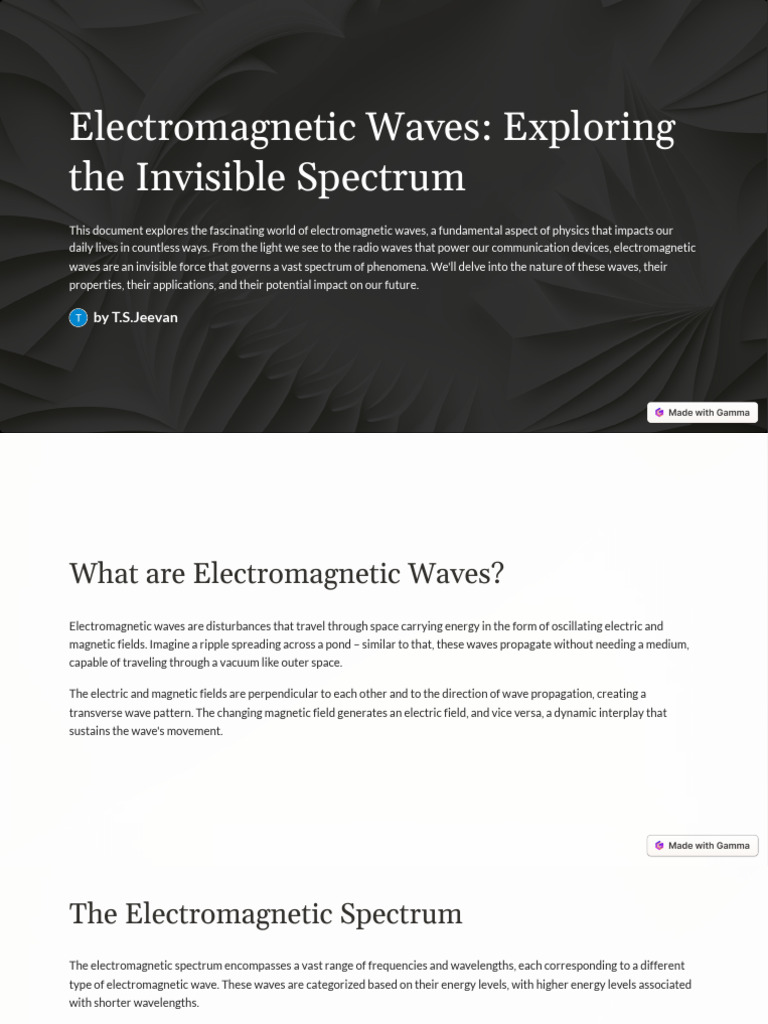 Understanding Electromagnetic Waves | PDF | Electromagnetic Radiation ...