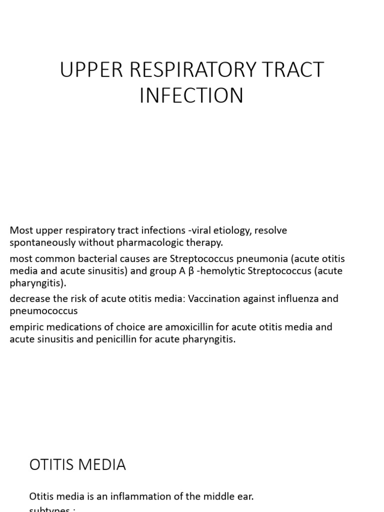 Upper Respiratory Tract Infection Guide | PDF | Pneumonia ...