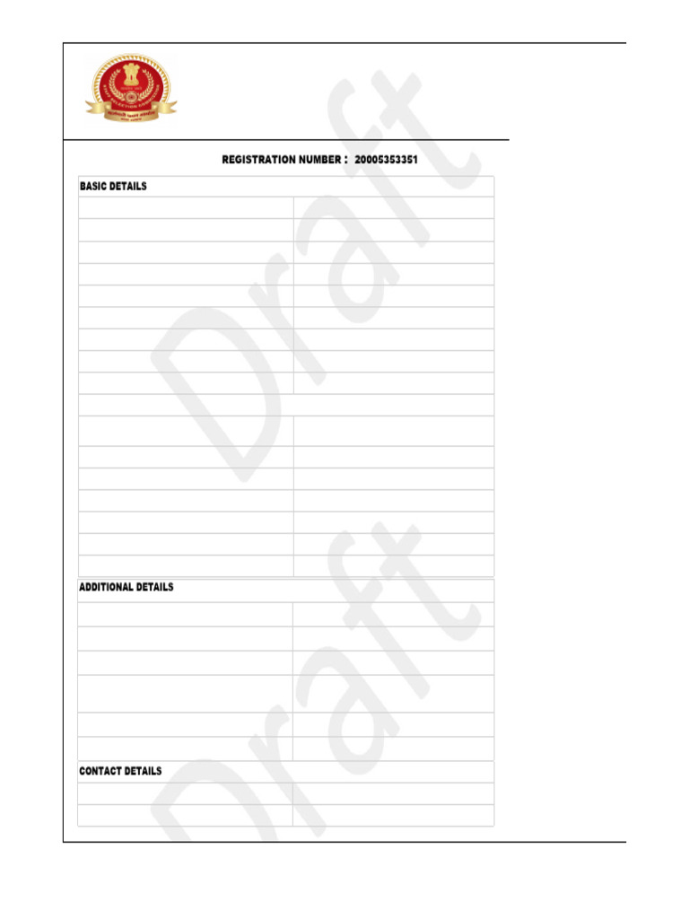 Staff Selection Commission Registration Draft | PDF | Educational ...