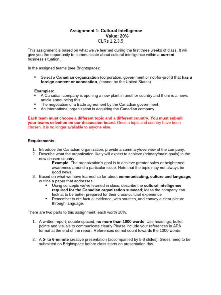 Cultural Intelligence in Canadian Business | PDF | Citation | Thought