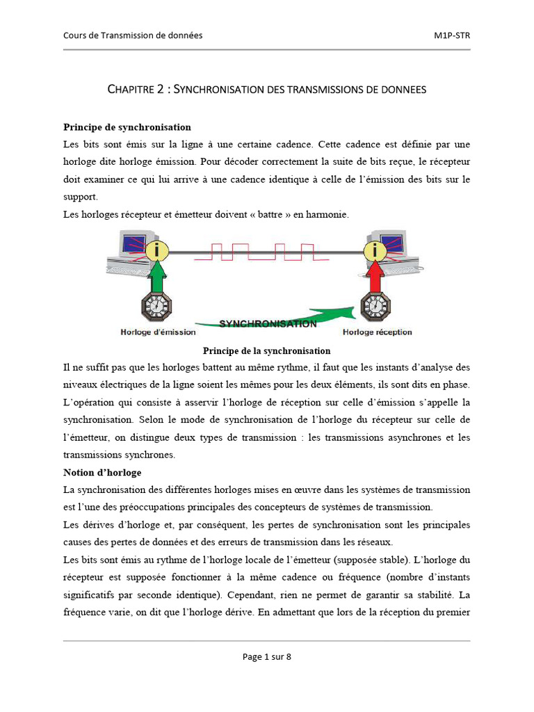 Synchronisation des transmissions de données | PDF | Informatique ...