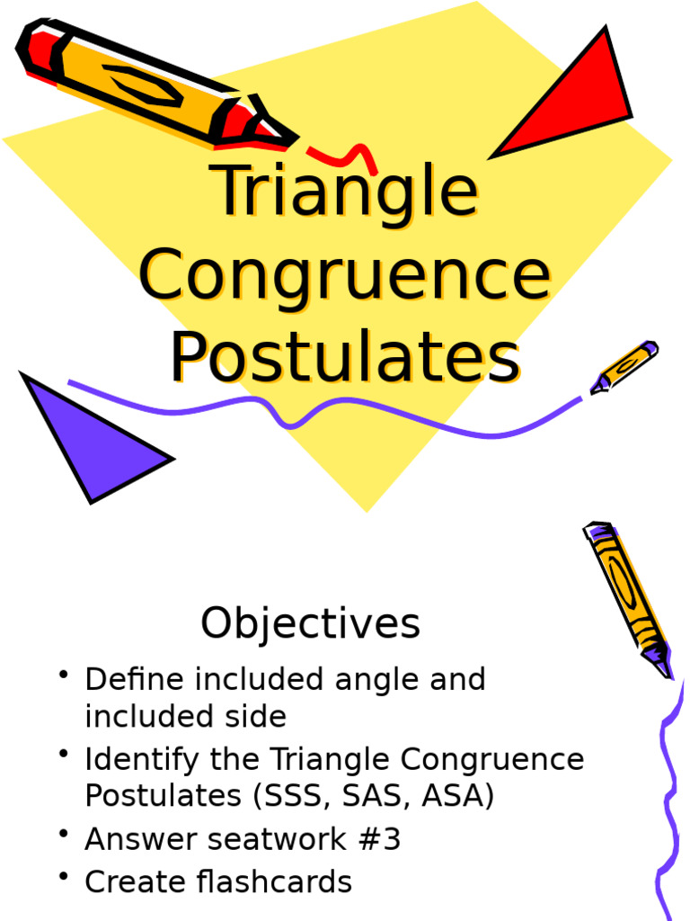 Triangle Congruence Postulates - March 6 To 10 | PDF | Euclidean ...