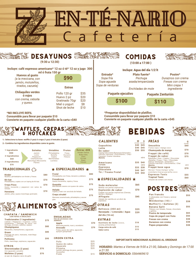 Menu Zen-Tã - Nario | PDF | Postres | Cocina