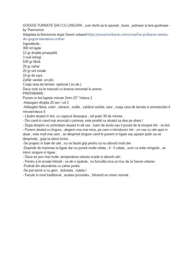 Gogosi Turnate Sau Cu Lingura | PDF