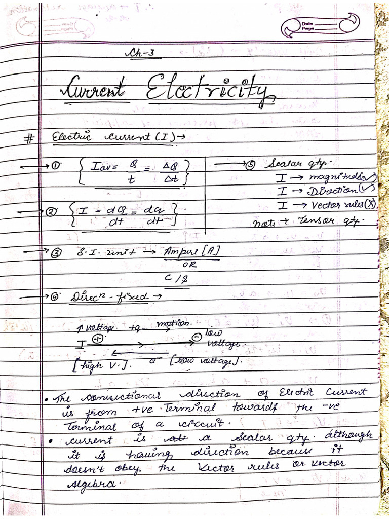 Chapter 3 Current Electricity | PDF