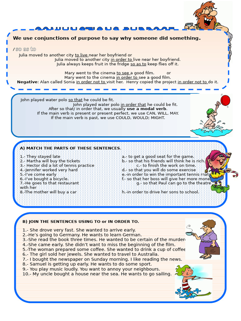 Conjunctions of Purpose Explained | PDF