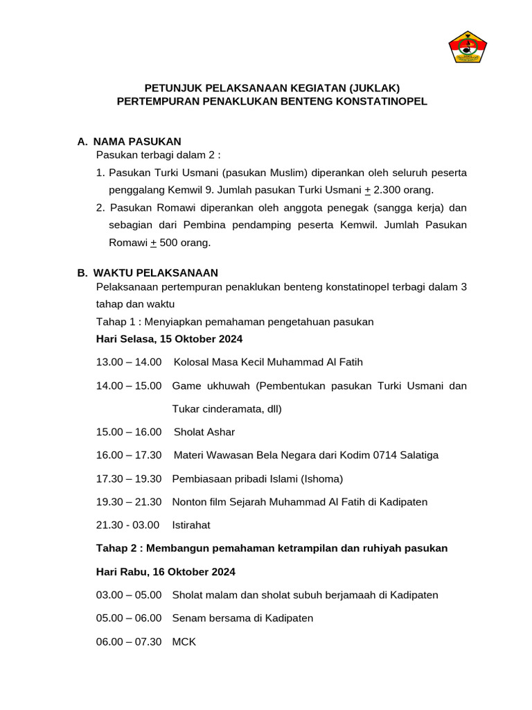 JUKLAK Penaklukan Benteng Konstatinopel PDF