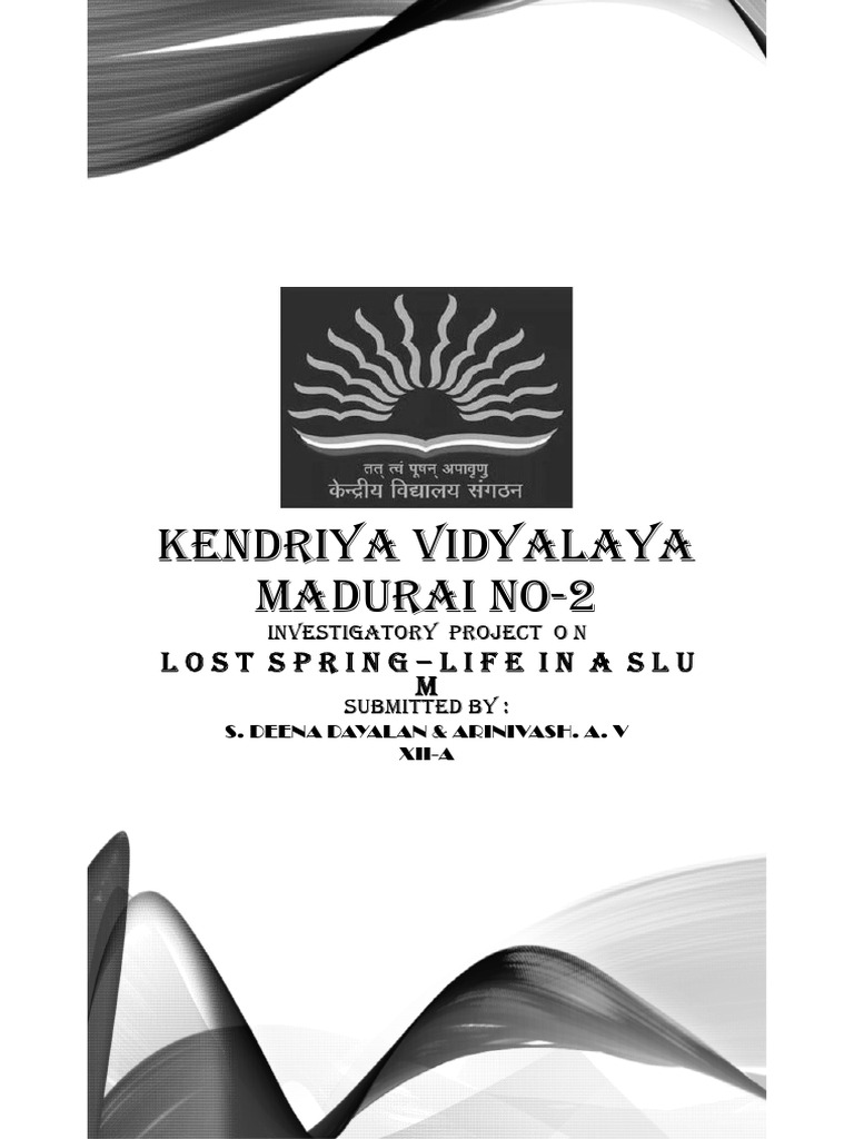 Lost Spring: Slum Life Project Report | PDF | Social Science