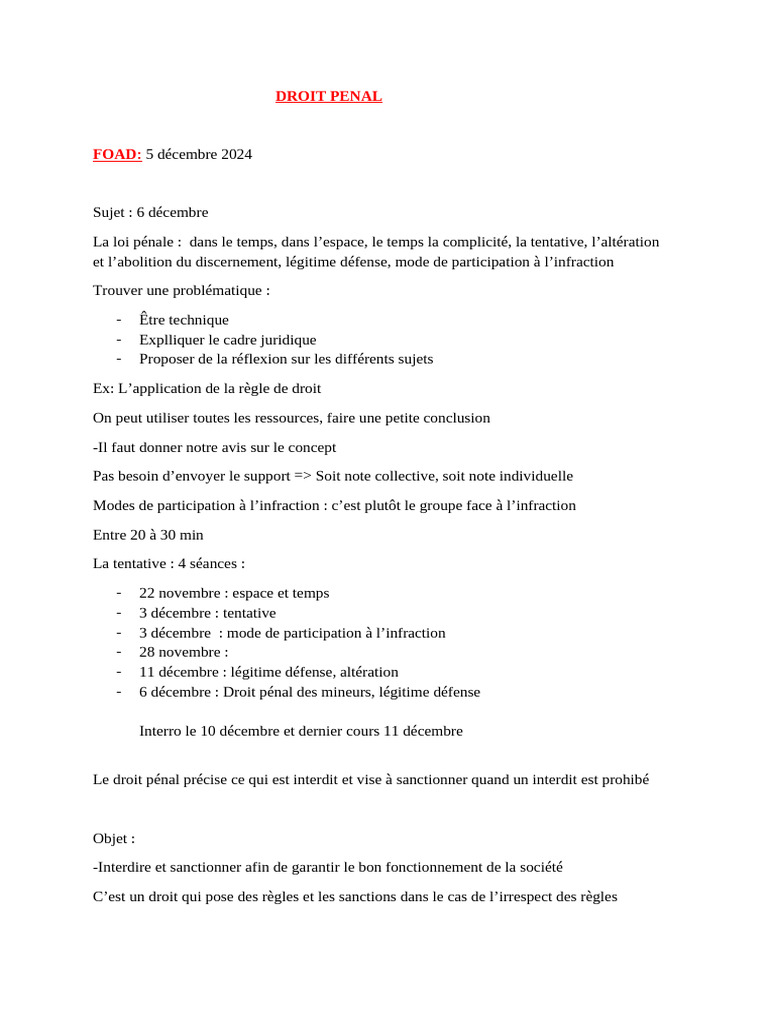 Droit pénal : principes et infractions | PDF | Crimes | Crime et violence