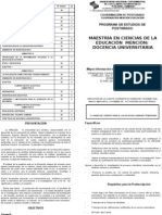 Pensum de La Maestría en Ciencias de La Educación Mención Docencia Universitaria