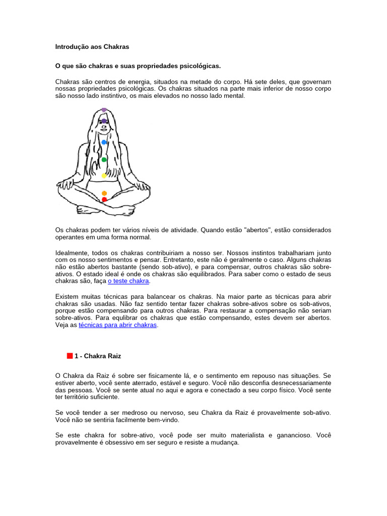 Guia Completo dos Chakras e Equilíbrio | PDF | Chacra | Pensamento