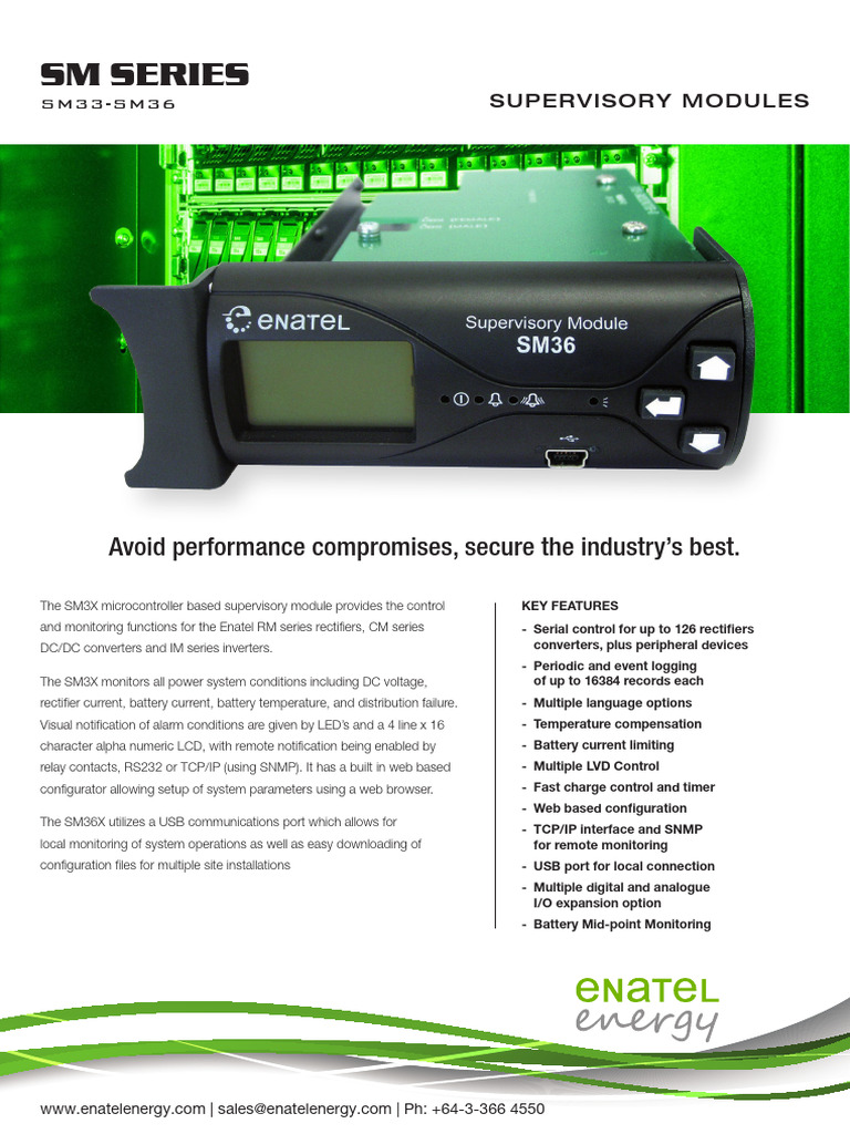Enatel SM33-SM36 Rectifier Monitoring | PDF | Rectifier | Power Inverter