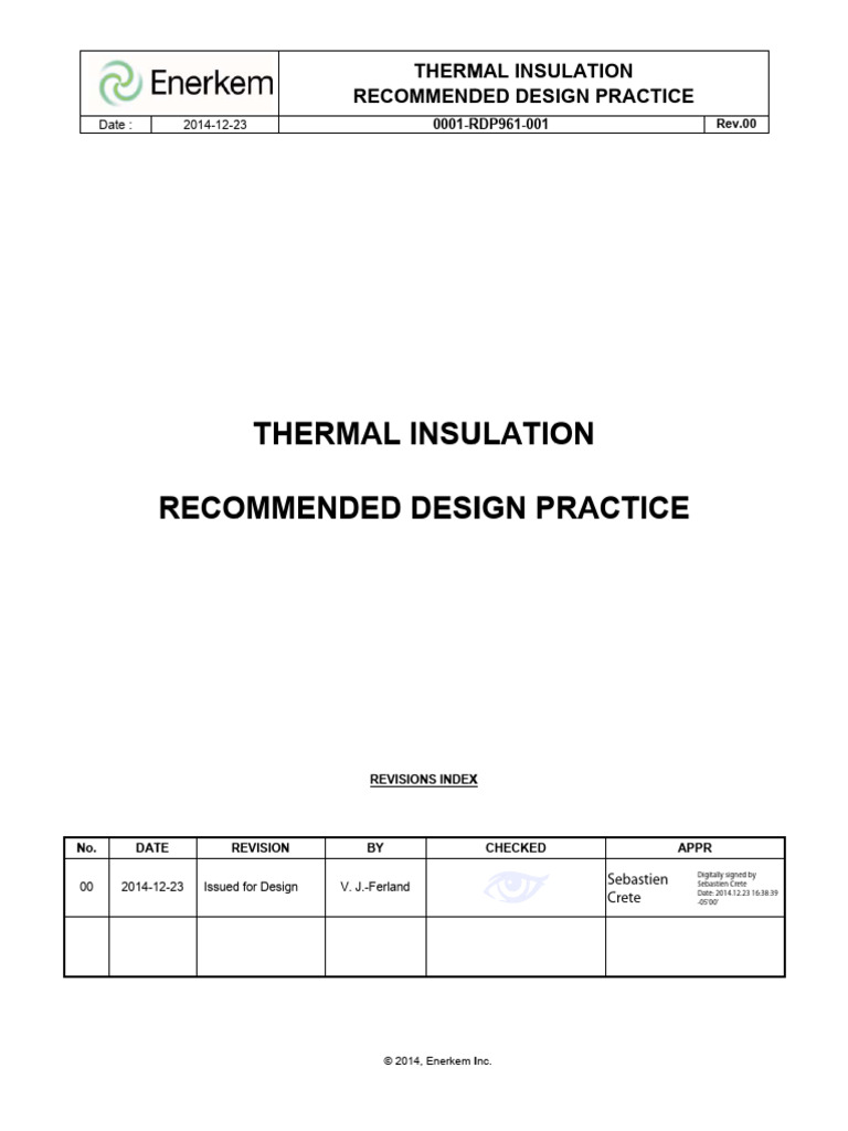0001-RDP961-001 - R00 Thermal Insulation Recommended Design Practice ...