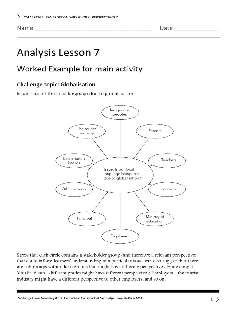 Analysis Lesson 7 Worked Example For The Main Activity | PDF | Behavior ...