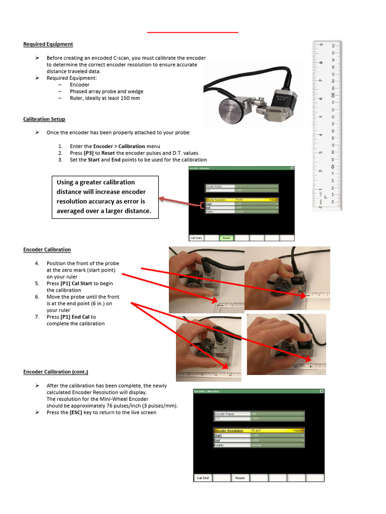 Procedure of Encoder Calibration, C-Scan and Overlay | PDF ...