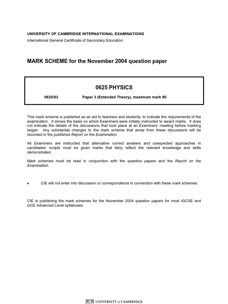 Physics Paper 3 October-November 2004 | PDF | Nature | Physics