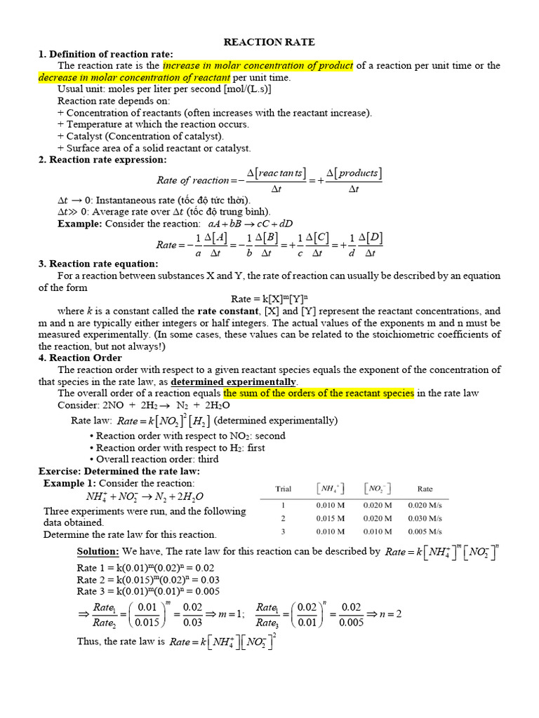 Reaction Rate | PDF | Reaction Rate | Catalysis