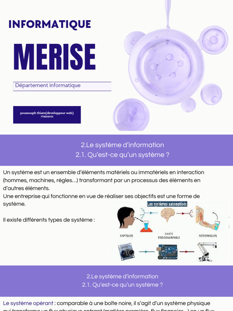 Introduction à la méthode MERISE | PDF | Système d'information ...