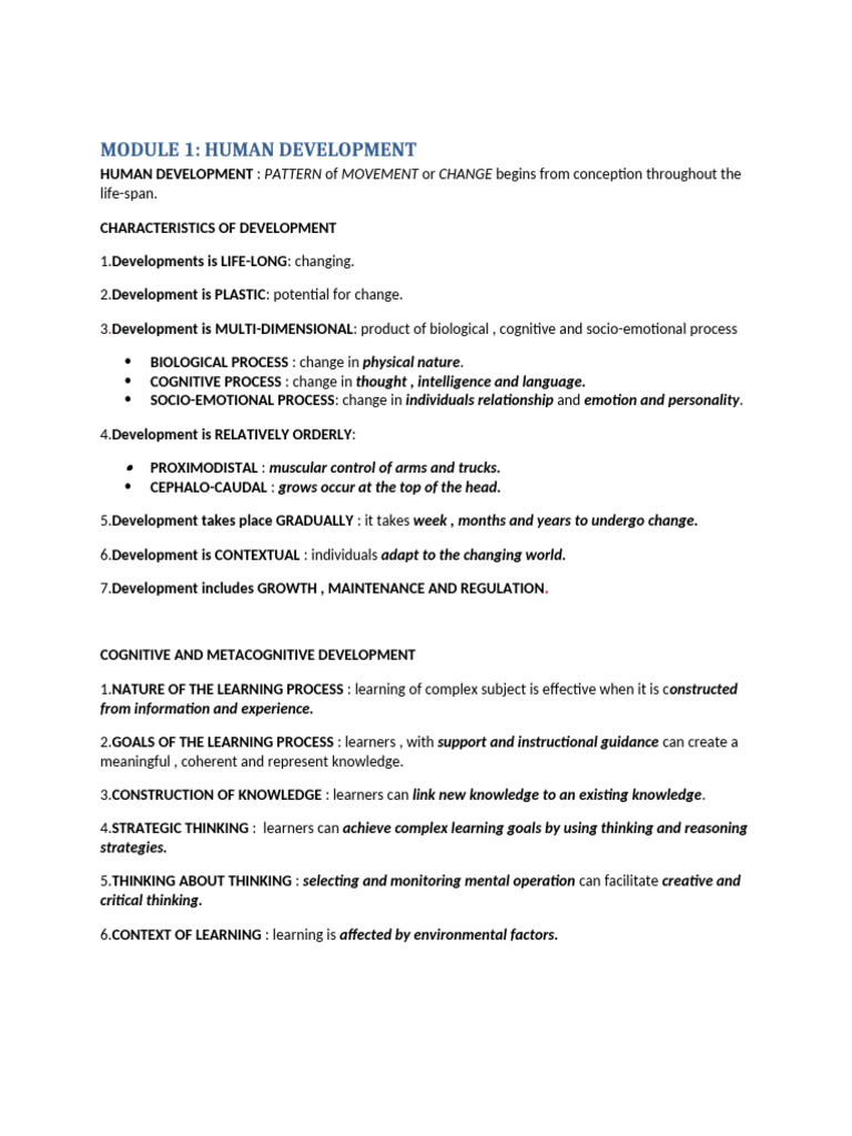 Human Development: Key Concepts and Theories | PDF | Learning | Motivation