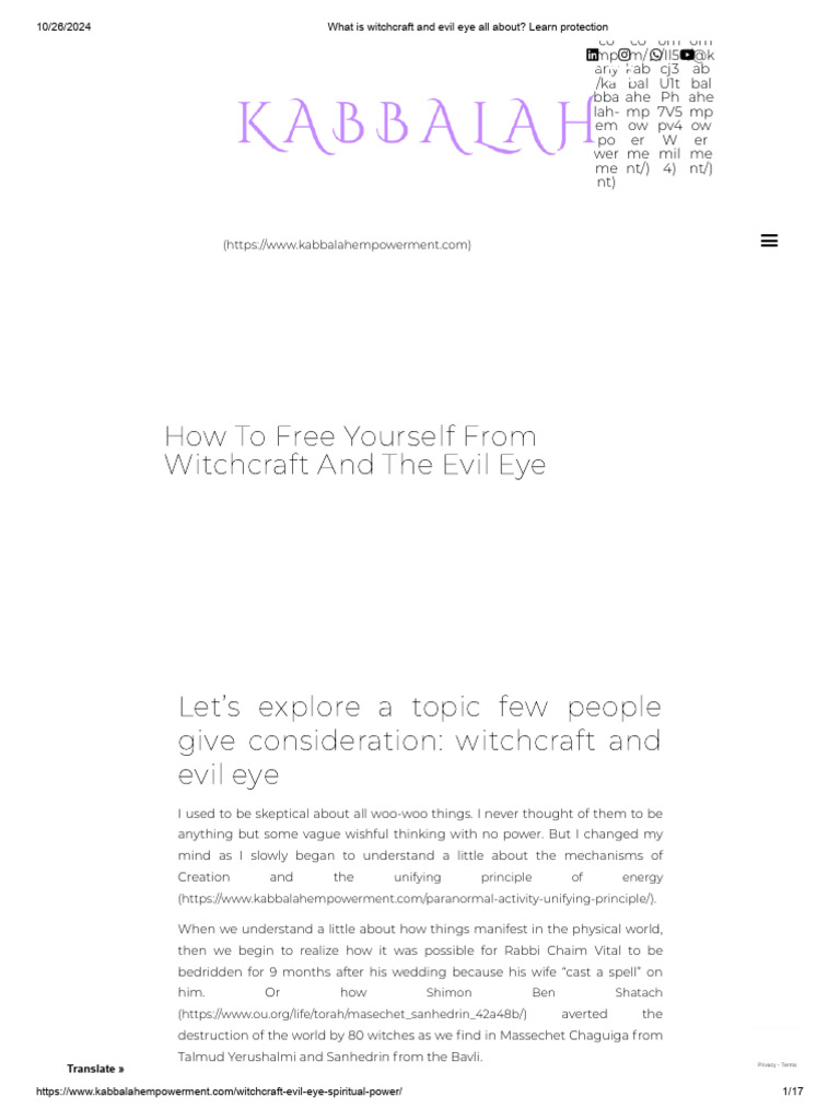 What Is Witchcraft and Evil Eye All About - Learn Protection | PDF ...