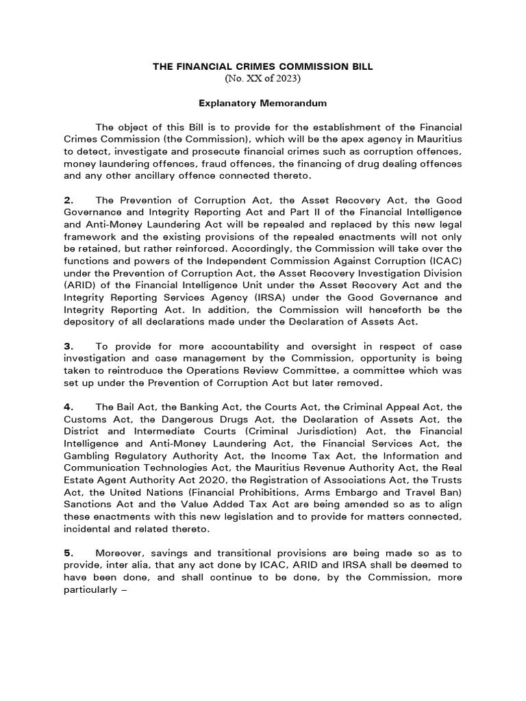 FCC Bill 2023 | PDF | Crimes | Crime & Violence
