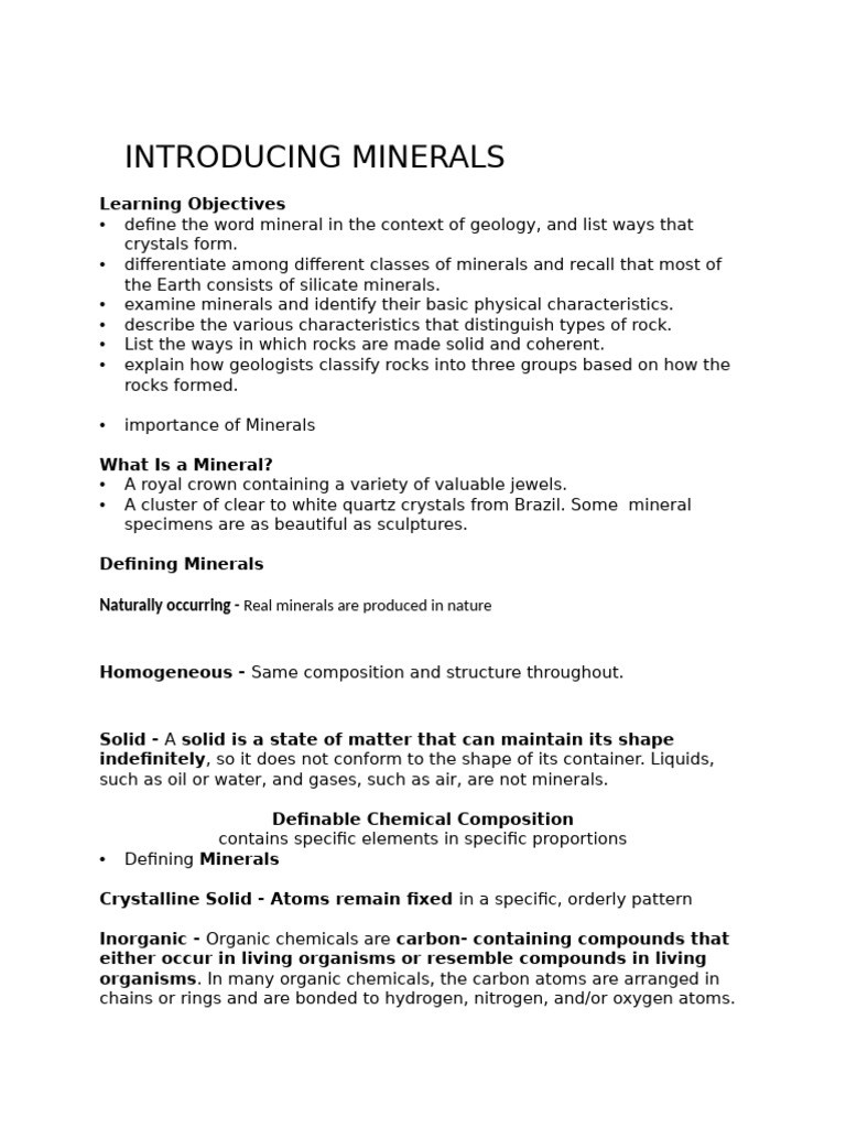 Understanding Minerals and Crystals | PDF | Ion | Chemical Compounds