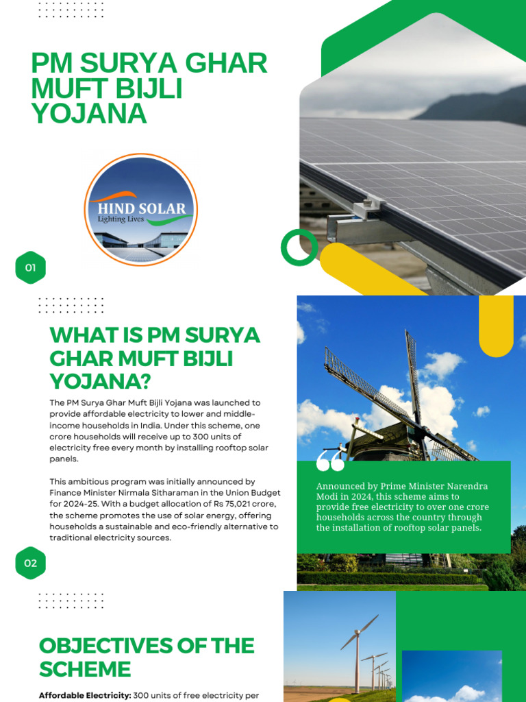 PM Surya Ghar Muft Bijli Yojana Overview | PDF | Solar Power ...