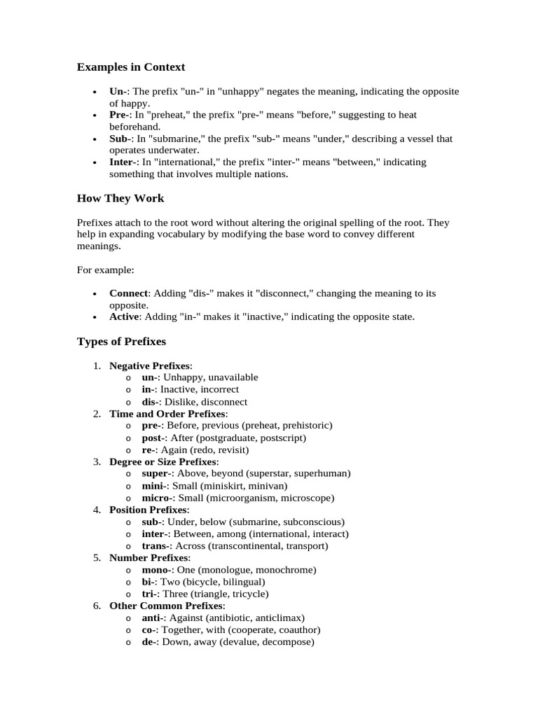 Prefixes 2 | PDF