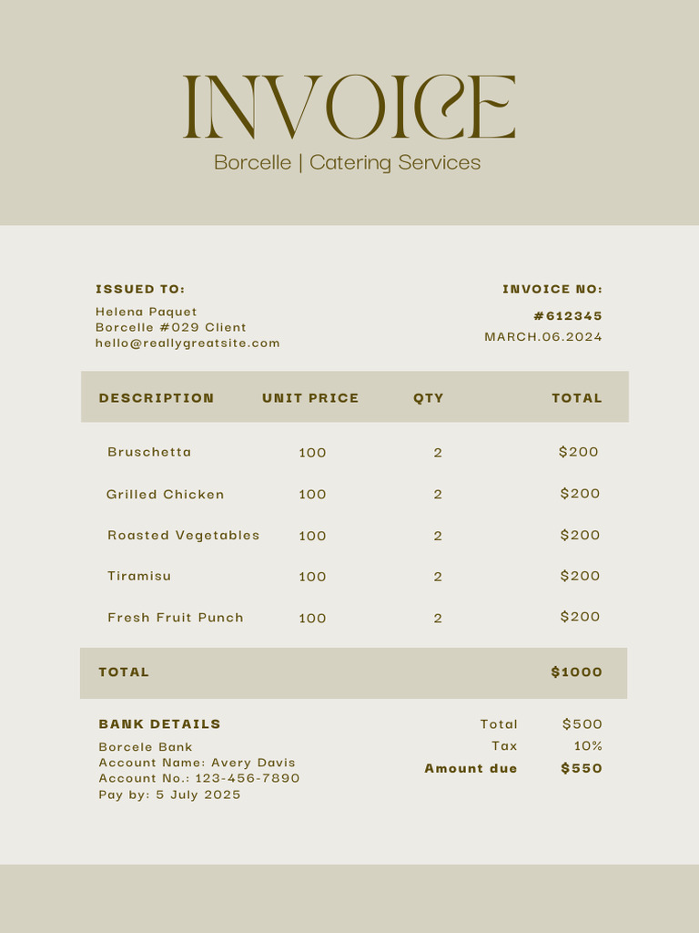 Catering Invoice #612345 | PDF