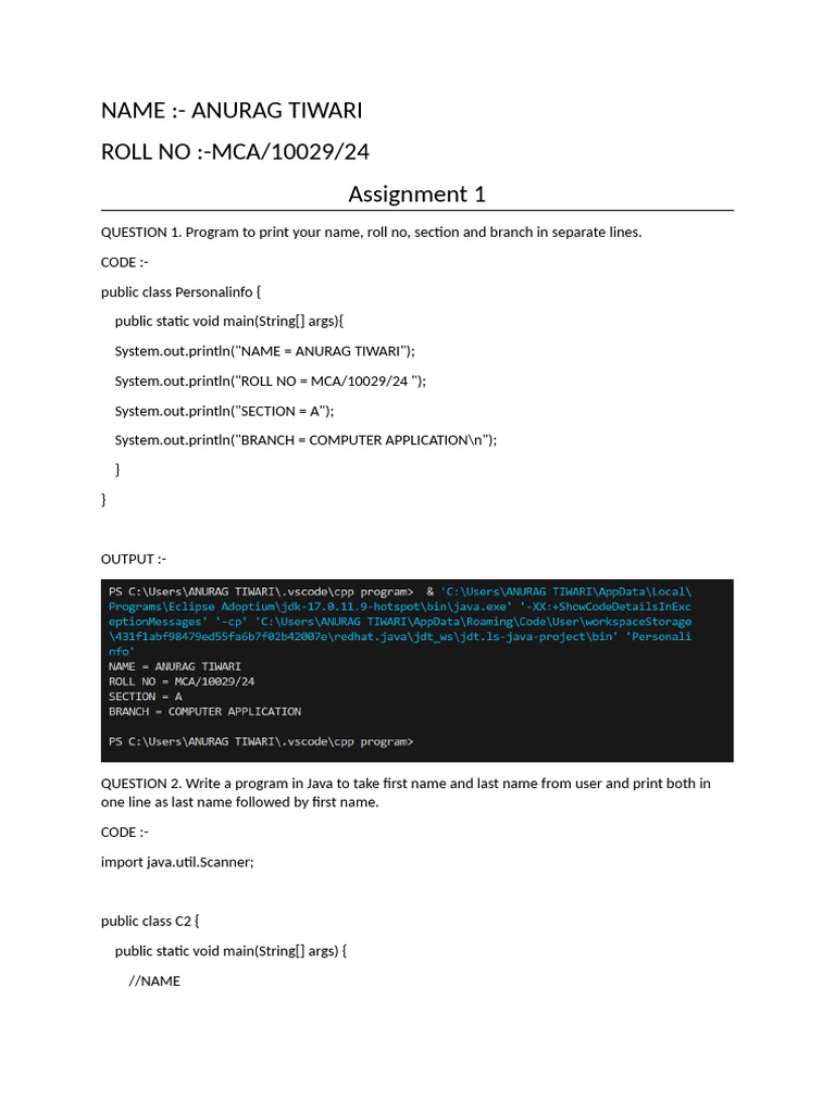 Java Programs for Basic Calculations | PDF | Software Development ...