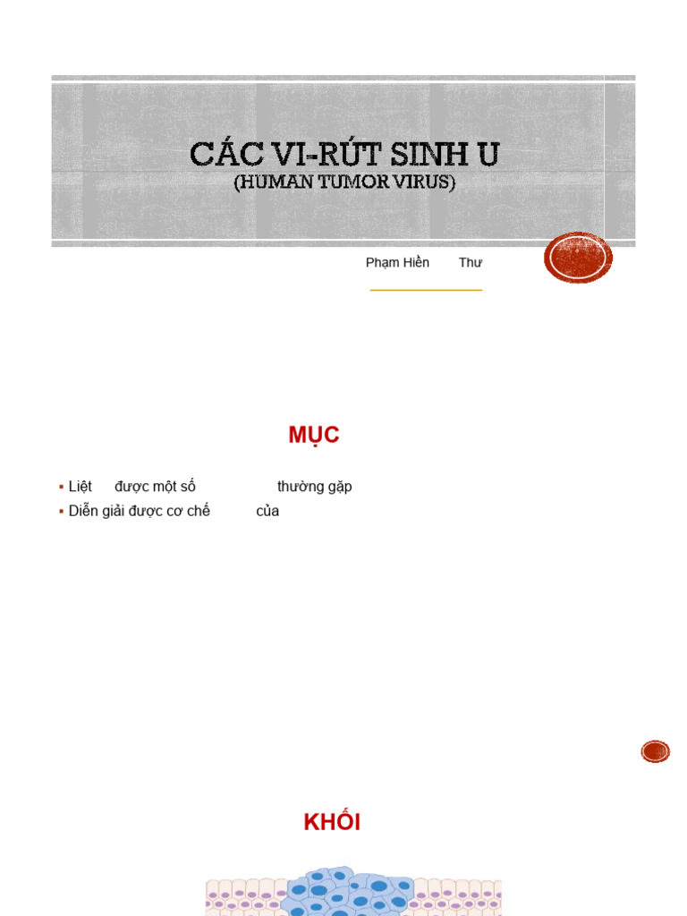 SV - 24 - Y - Các Vi-Rút Sinh U | PDF