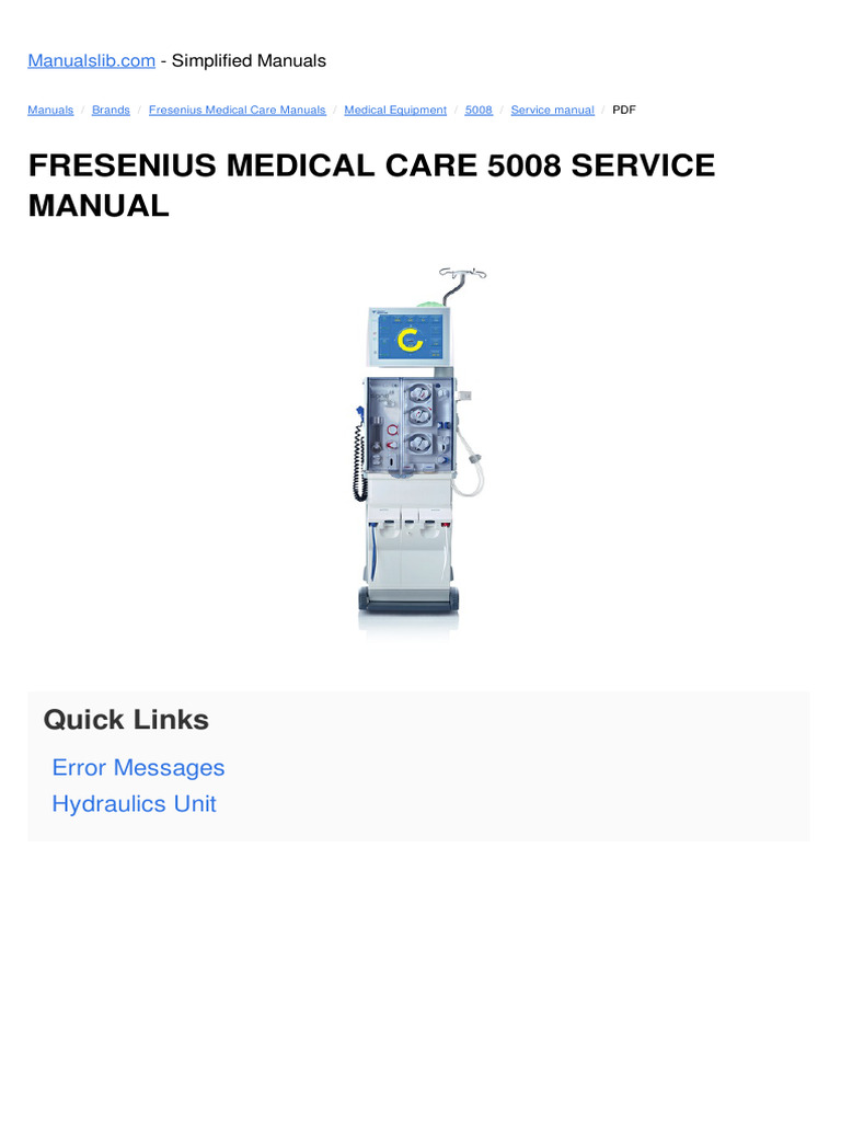 Fresenius 5008 Bedienungsanleitung Pdf