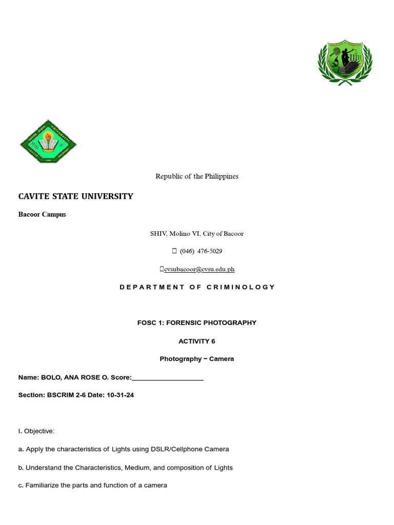 FOSC1 Activity-6.docx 20241031 230400 0000 | PDF | Camera | Light