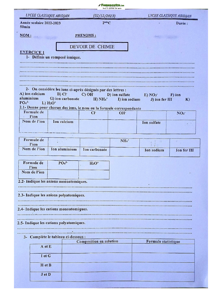 Chimie 2c | PDF