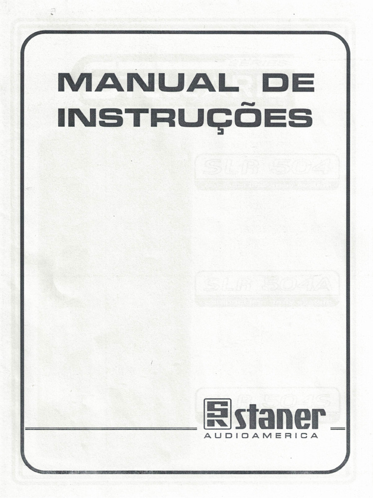 Manual Staner Slr504 | PDF