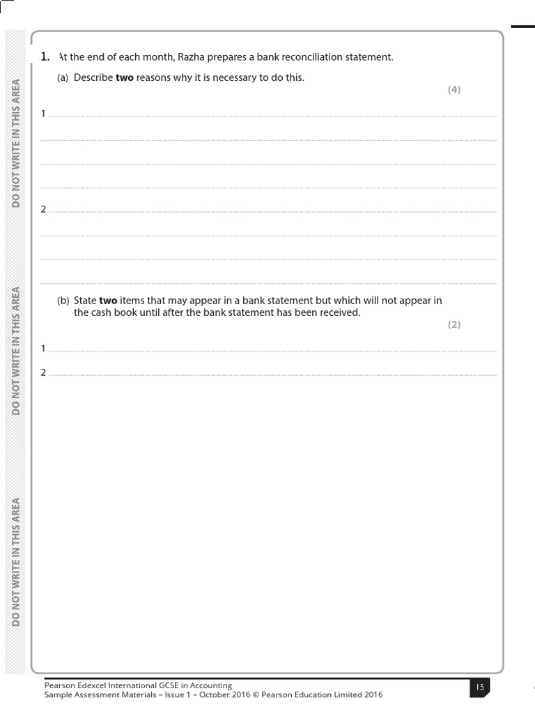 Bank reconciliation statements edexcel pdf banks debits and credits