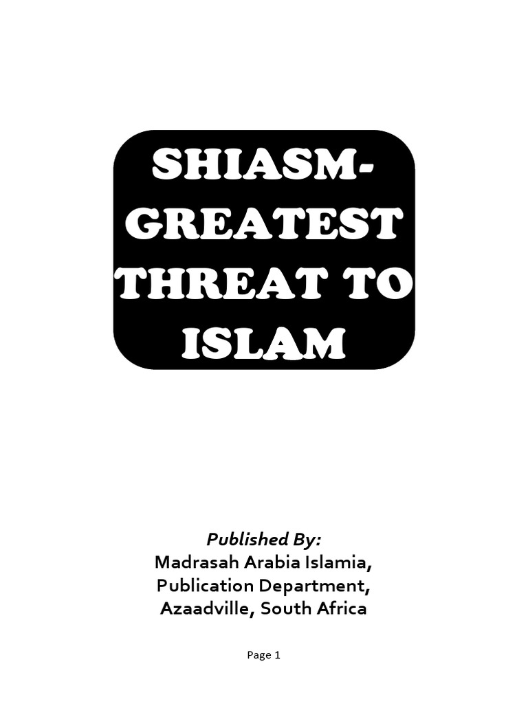 Shiasm: A Threat to Islamic Unity | PDF | Shia Islam | Jesus In Islam