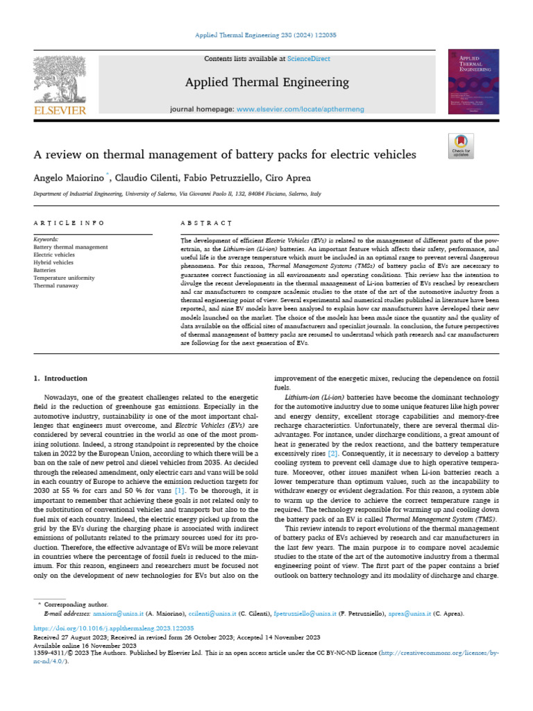 Thermal Management in EV Battery Packs | PDF | Lithium Ion Battery ...
