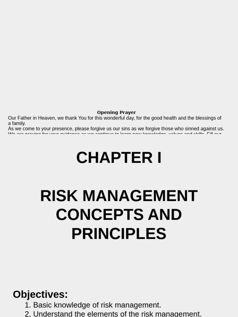Risk Management Concepts and Principles | PDF | Risk | Risk Management