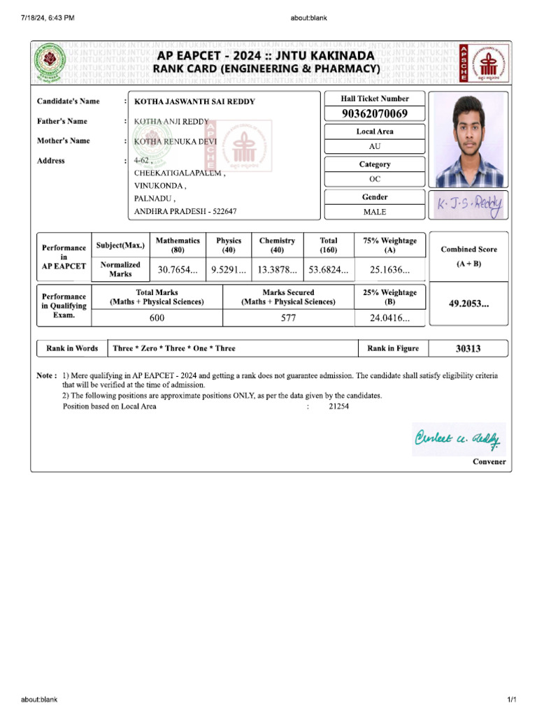 Rank Card | PDF