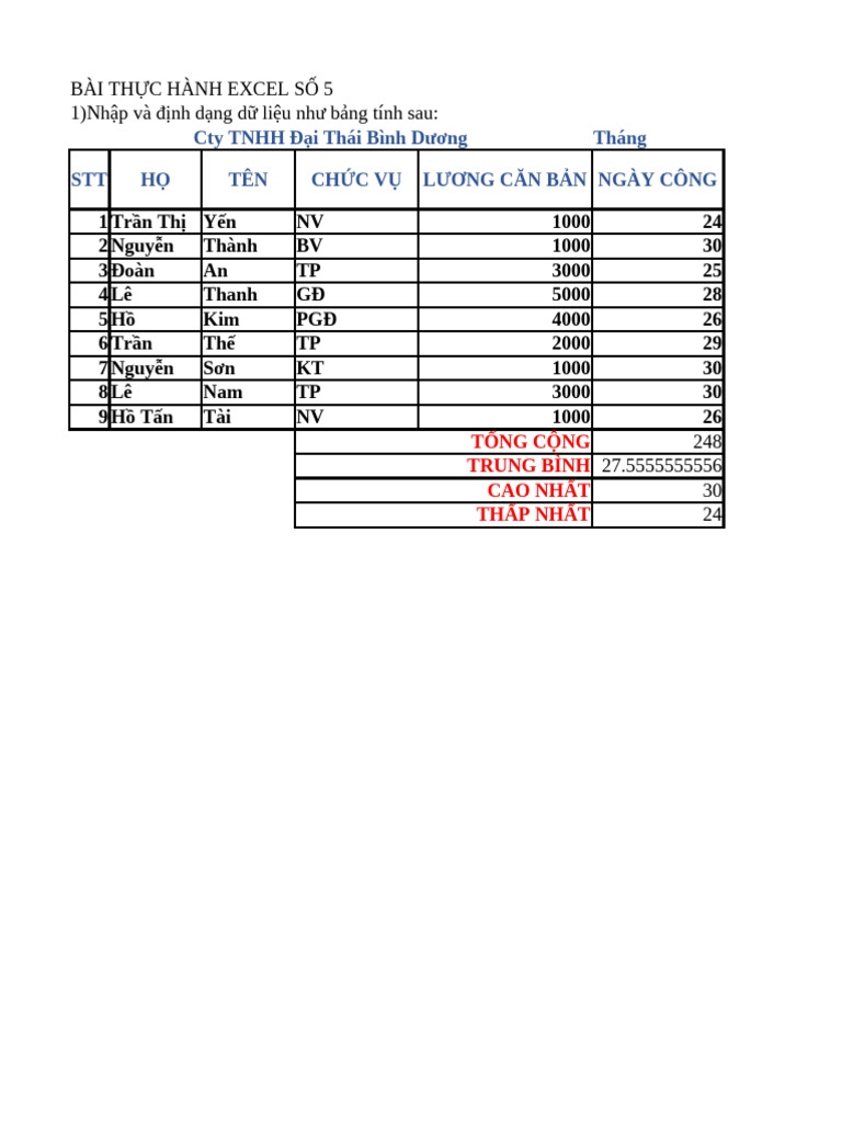 Excel 5 | PDF