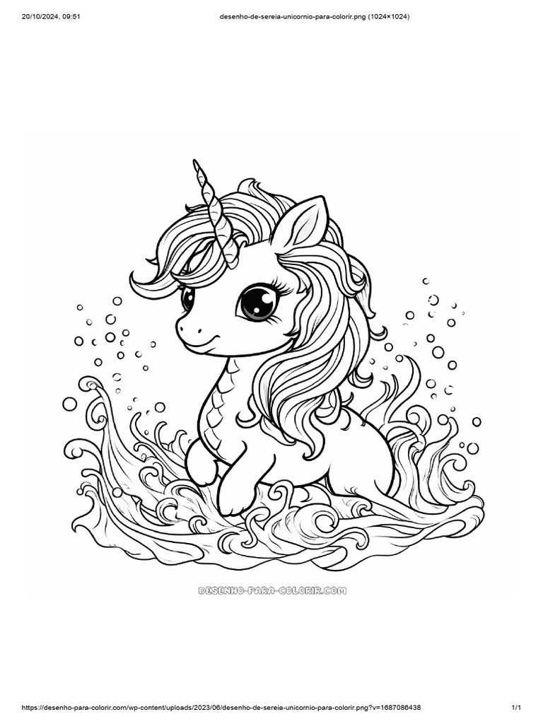 Desenho de Sereia Unicornio para Colorir | PDF | Arte | Computadores, image size:768x1024