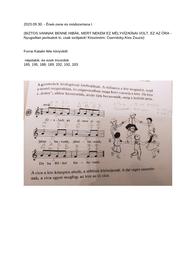 2023.09.30. - Ének-Zene És Módszertana I. Másolata | PDF