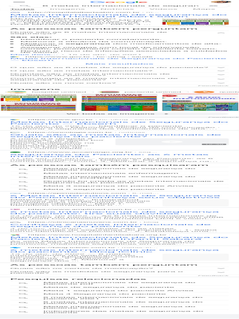6 Metas Internacionais De Segurança Do Paciente Pdf Segurança Do