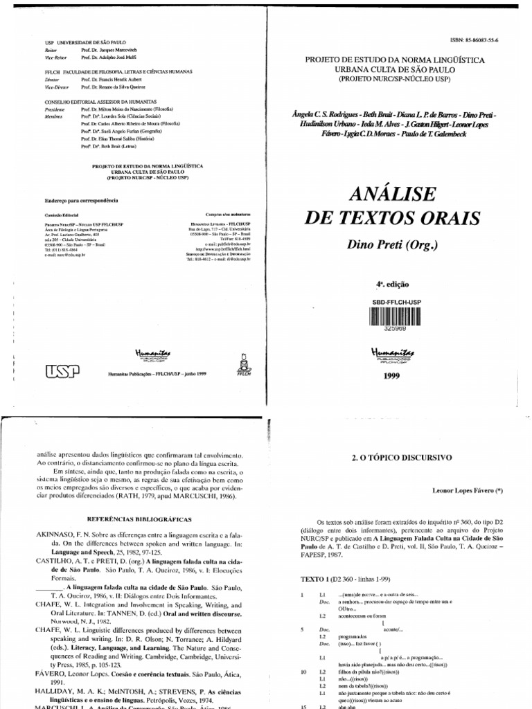 O Tópico Discursivo - Análise de Textos Orais | PDF