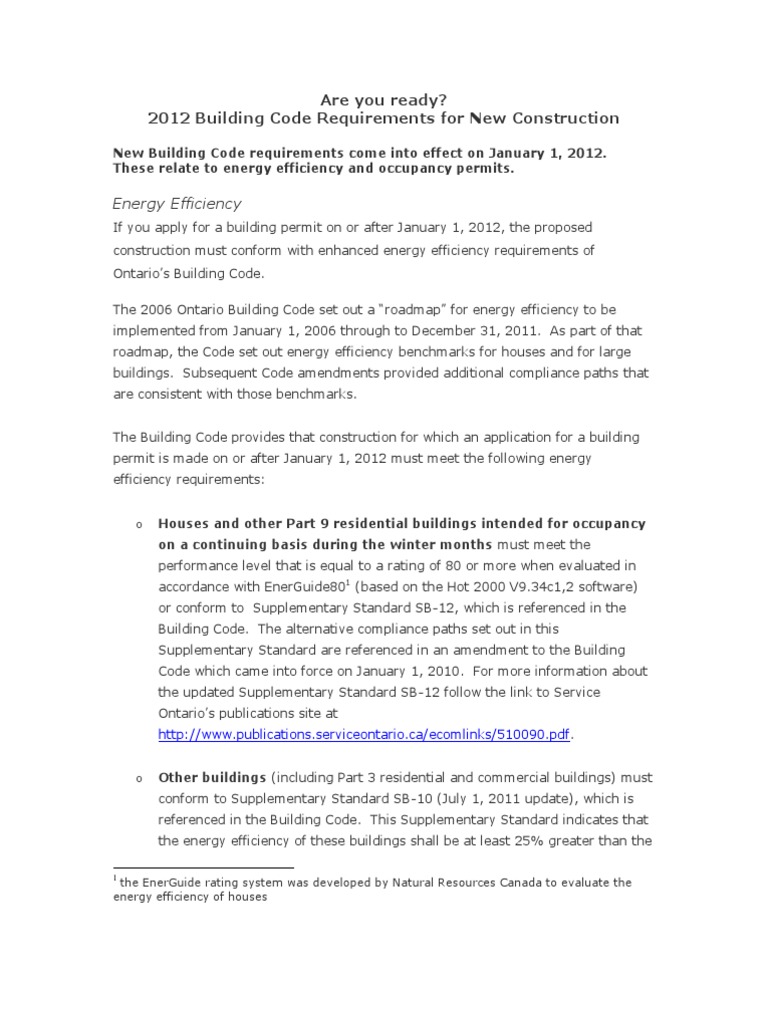 Are You Ready? 2012 Building Code Requirements For New Construction ...