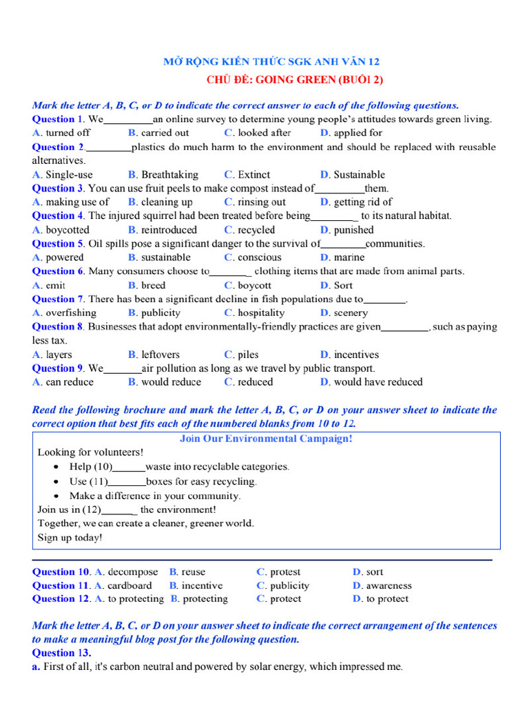 Hs Mo Rong Kien Thuc SGK Anh Van 12 Buoi 2 - 1600 - PDF - Gdrive.vip | PDF