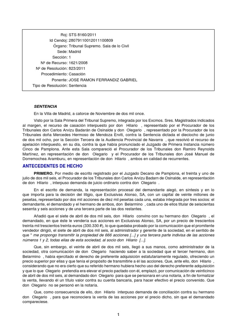 STS 14 de Noviembre de 2011 | PDF | Sentencia (Ley) | Caso de ley