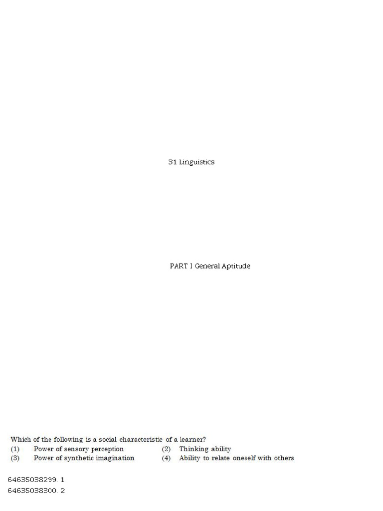 31 Linguistics | PDF | Multiple Choice | Tests