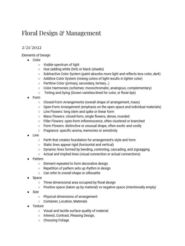 Essentials of Floral Design Techniques | PDF | Floristry | Root